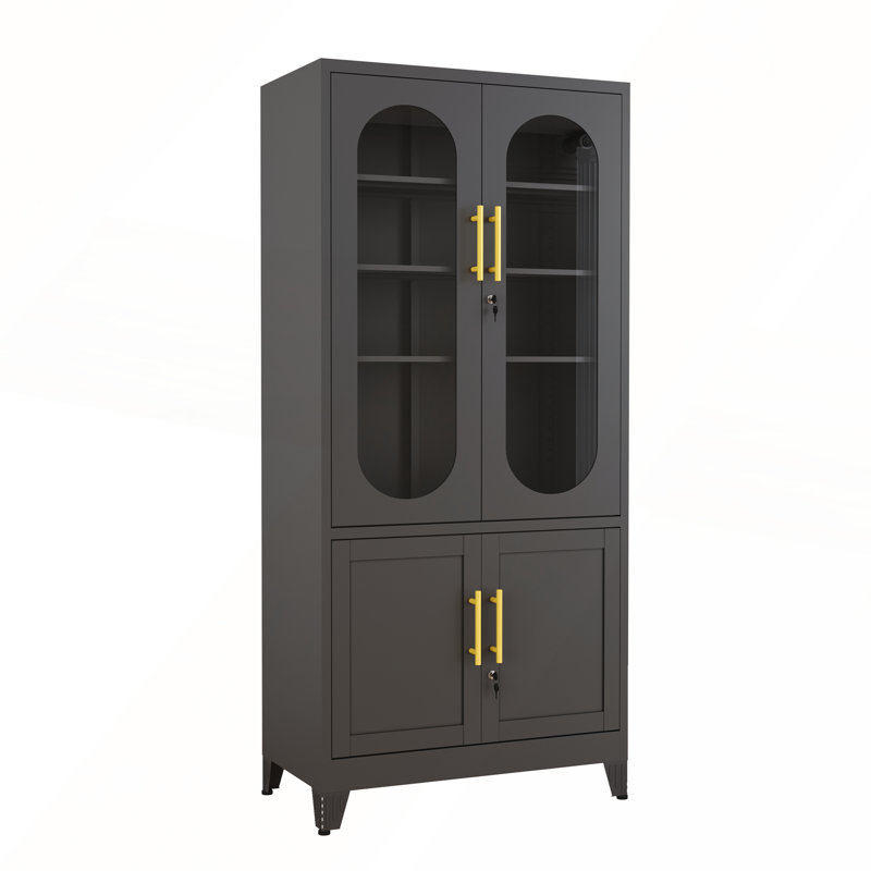 Rectangular Metal Lockable Iron Cabinet, Black