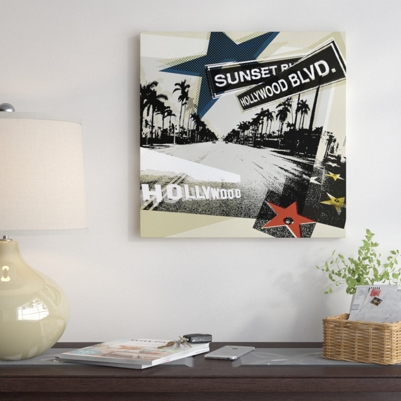 « ii », reproduction d’impression sur toile tendue Hollywood Blvd., H 18 po x l 18 po x P 1,5 po, Toile avec cadre noir