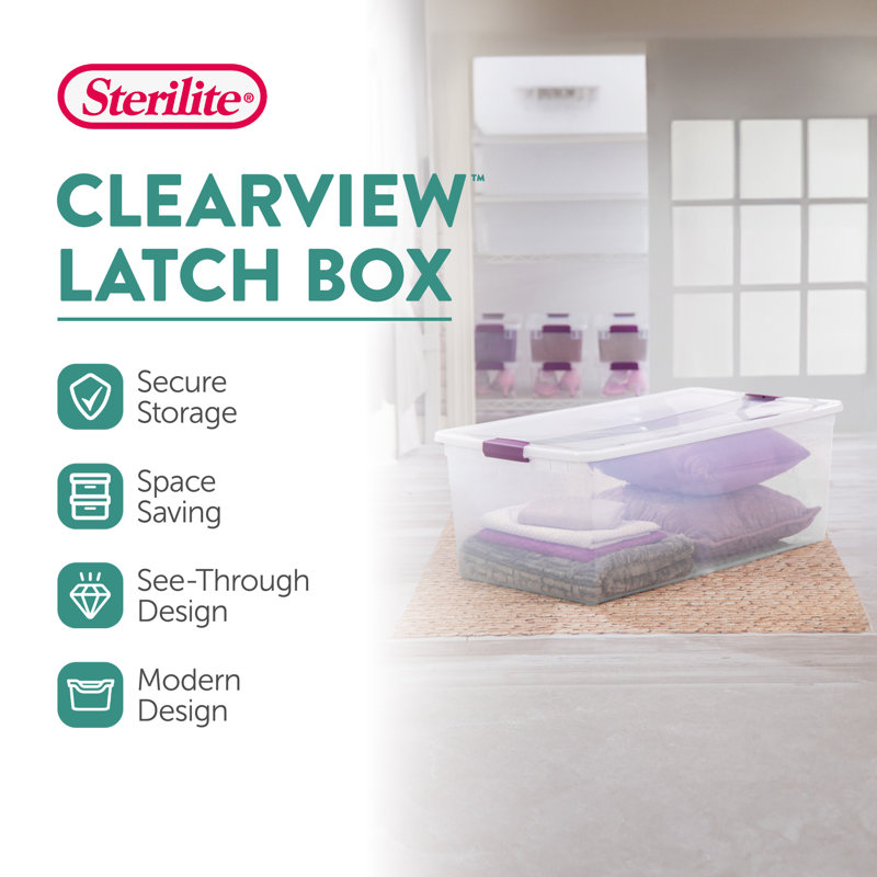 Sterilite Clear View Storage Container Tote w/ Latching Lid