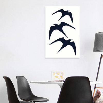 Three Birds 1 Piece Wrapped Canvas Wall Art
