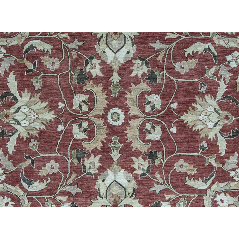 Wool Oriental Area Rug in Rust/Ivory