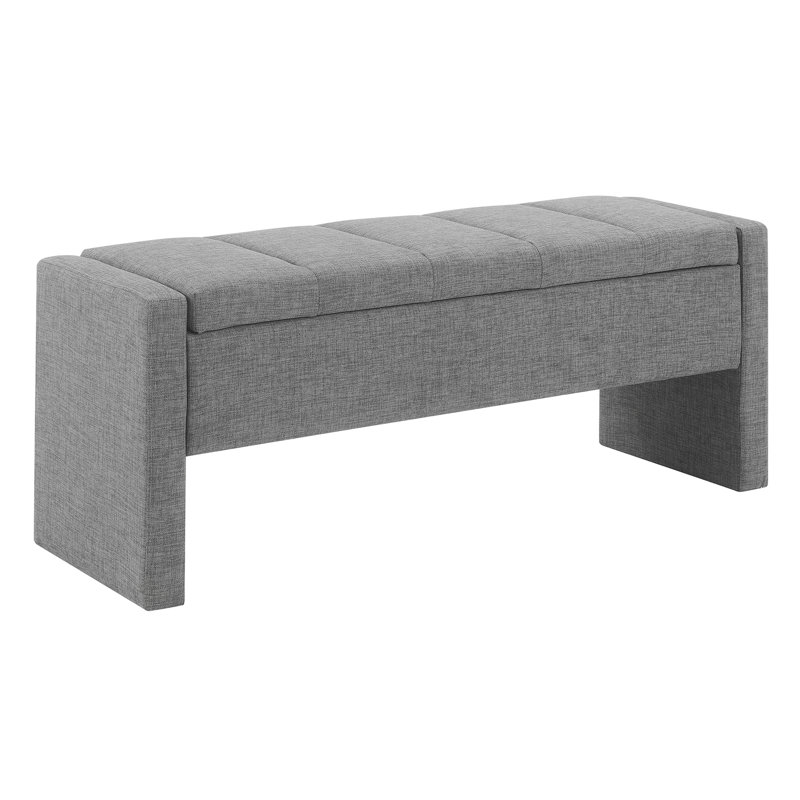 Dark Grey Storage Bench - Versatile For ' Rooms Modern Dorm With Upholstered Student Living, Dark Gray