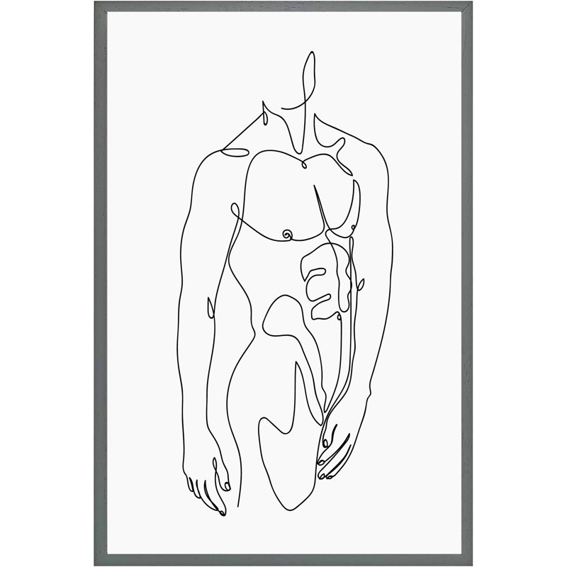 Athalie Single Picture Frame Wall Art, 114cm H x 76cm W x 4cm D, Grey Framed