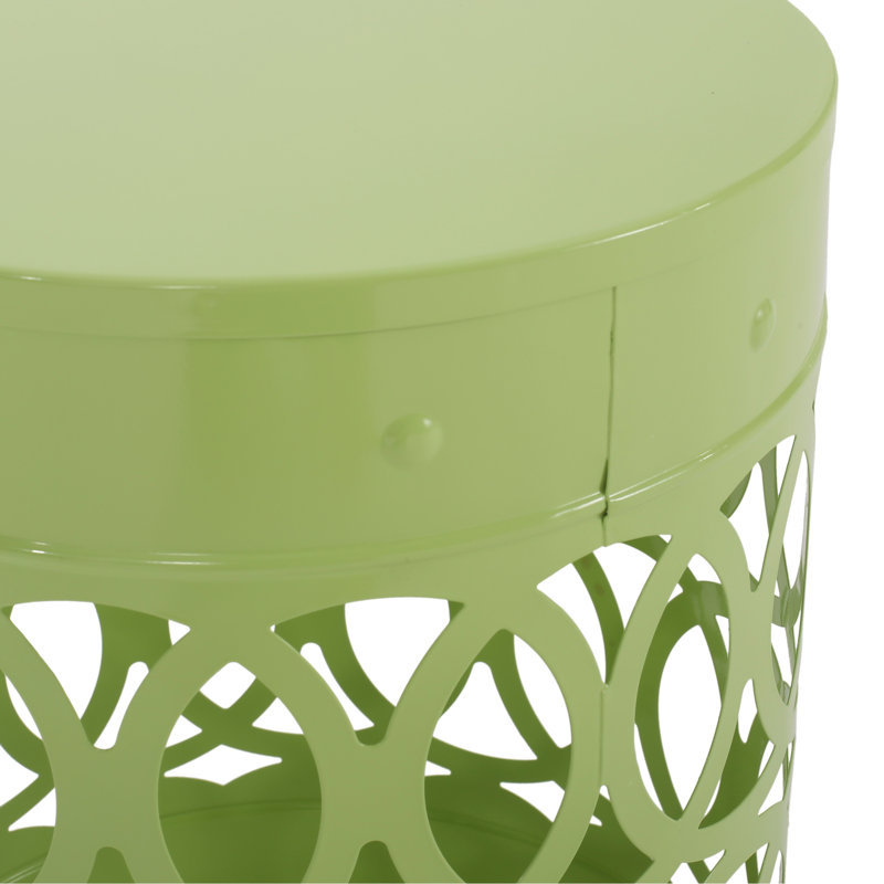 Outdoor Metal S/2 End Table, Green