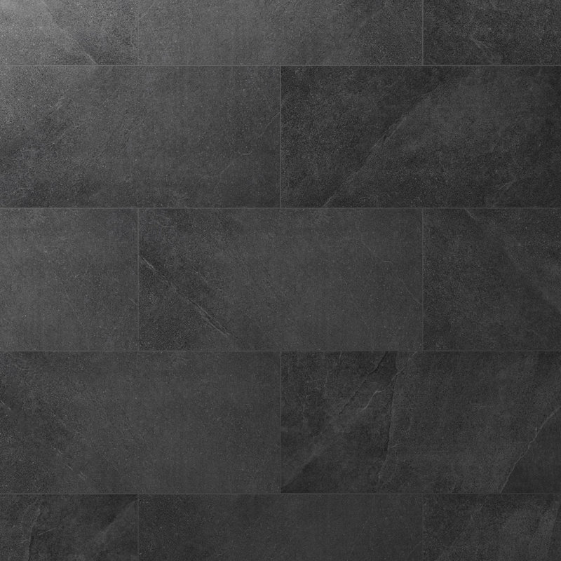 Fordham 12x12 Matte Porcelain Stone Look Floor and Wall Tile, Black