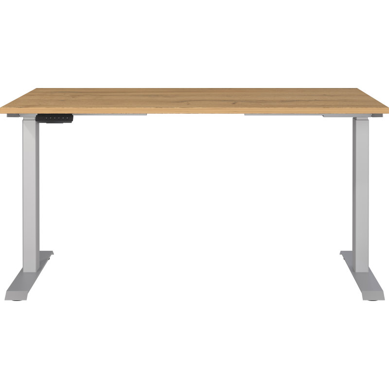 Vika Height Adjustable Cubicle, Grandson oak/silver, 120cm H x 140cm W x 80cm D