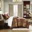 Édredon brun, 4 pièces, grand lit, durabilité accrue, ouate décorative au look satiné