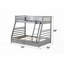 Lit superposé simple avec rangement - Structure en bois de pin, aucun sommier nécessaire, capacité de poids de 330 lb-1812632927-1812632912