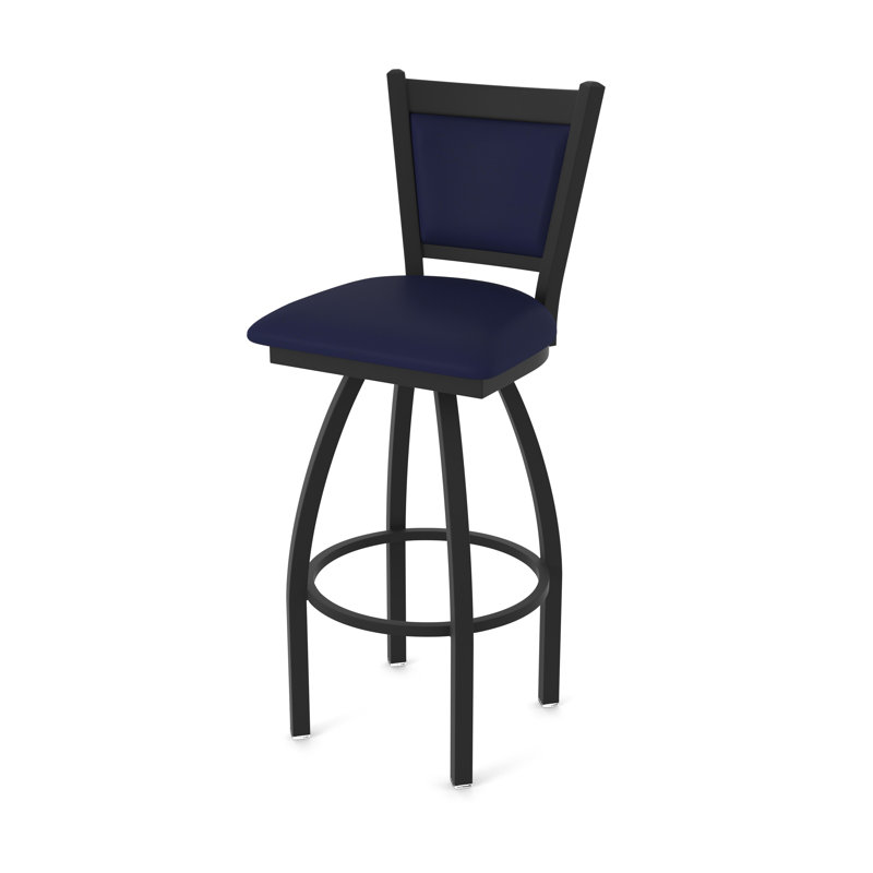 Tabouret pivotant Hadleigh, Noir froissé, Tabouret de bar (siège d'une hauteur de 36 po), Vinyle - crépuscule Canter