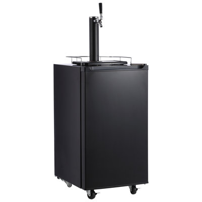 Single Tap Full Size Stainless Steel Kegerator Beer Dispenser - Adjustable 32°F-50°F Temperature, Automatic Defrost, Drip Tray, Chrome Guard - Home Bar Beer Cooler for Parties, 97L