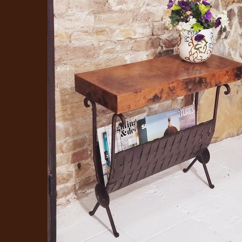 Table basse moderne et moderne en cuivre et fer forgé 30 po