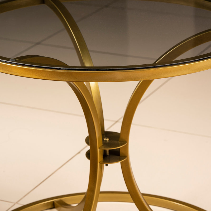 Seda Glass Top End Table, Gold