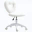 Chaise de bureau en molleton en forme de cœur avec roulettes pivotantes