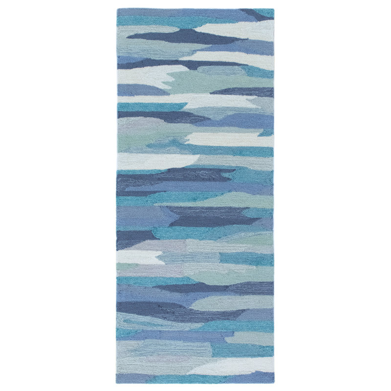 Theriot Performance Hand Tufted Abstract Indoor / Outdoor Rug, Runner 2' x 5'