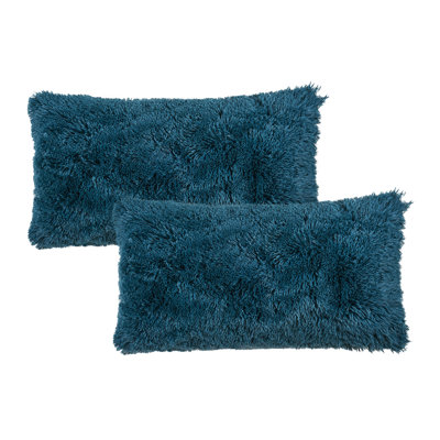 Shaggy Lumbar Faux Fur Pillow Cover