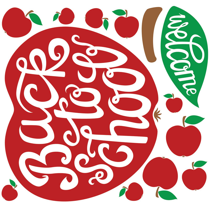 Back to School Apple Wall Decals