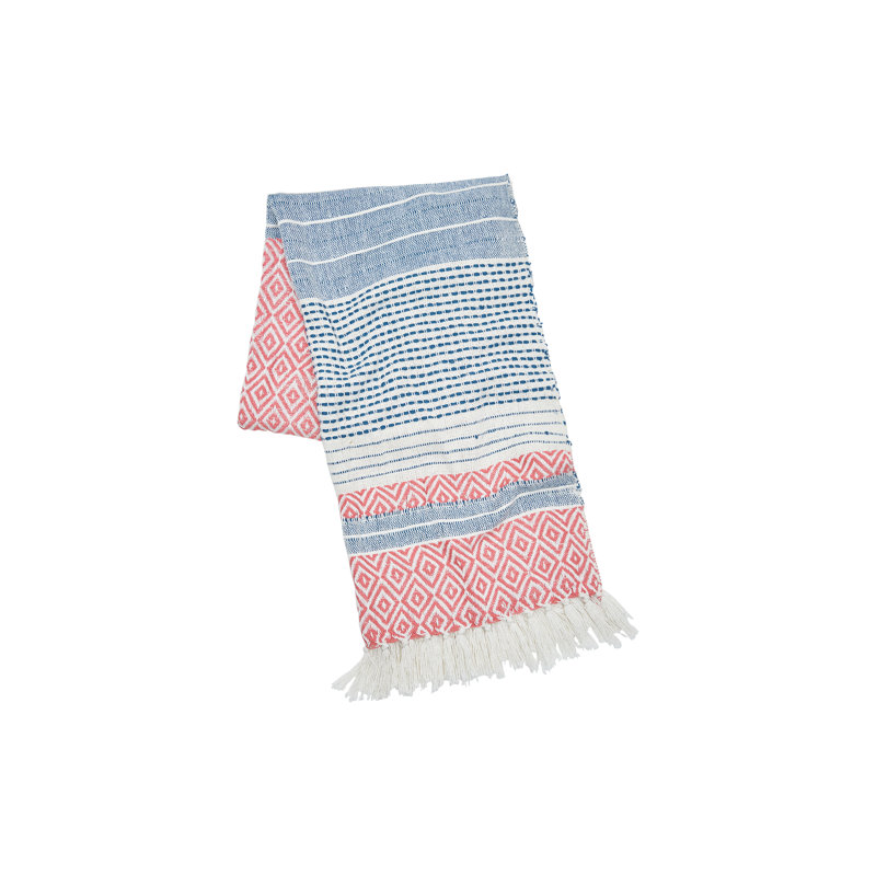 Berkley Hand Woven Throw Blanket, Pink