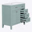 Meuble-lavabo vert 36 po avec lavabo, structure solide et panneau de fibres à densité moyenne, conception autoportante moderne