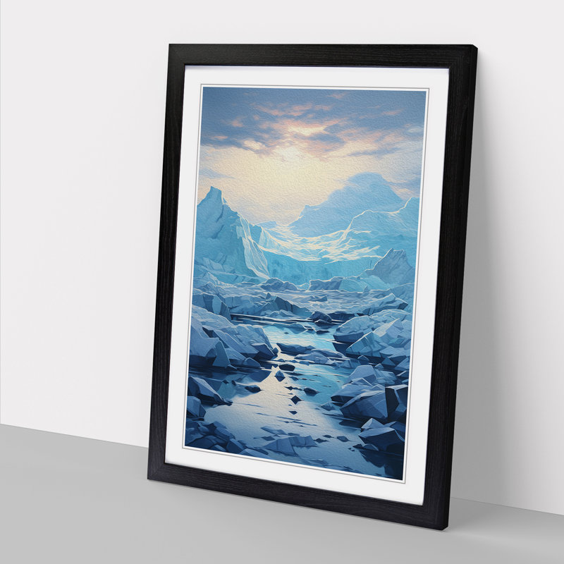 Glacier Conceptual - Framed Print, Black, 34cm H x 25cm W x 2cm D
