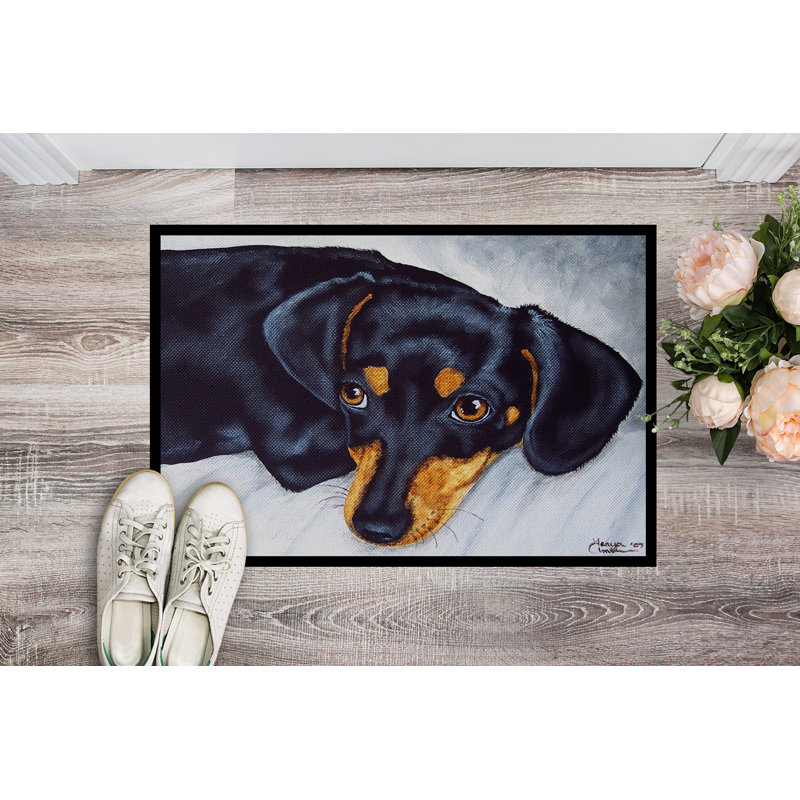 Tapis antidérapant Venturia Doxie Dachshund, Rectangle 1 pi 6 po x 2 pi 3 po
