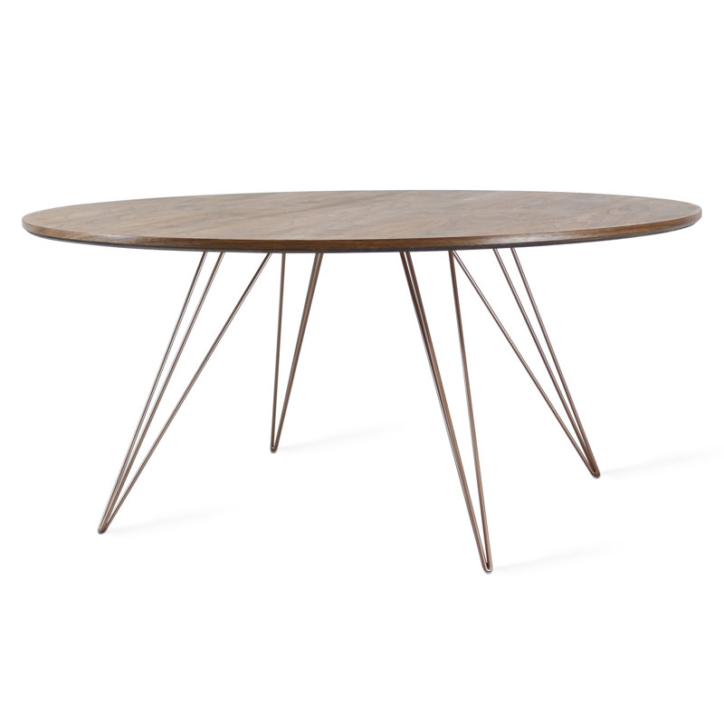 Williams Single Coffee Table, 18" H x 40" L x 40" W, Rose Copper, Walnut