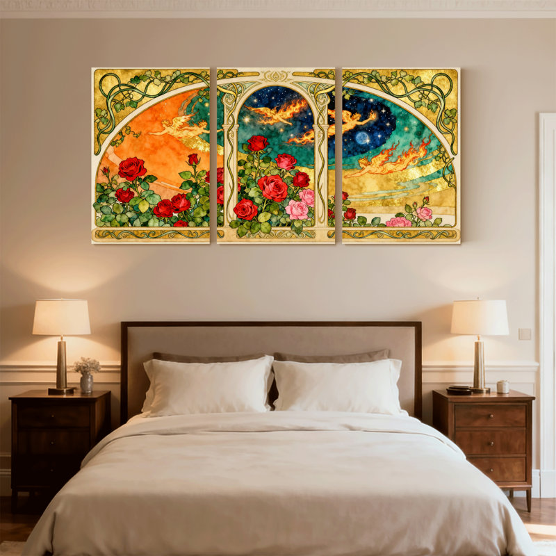 Ensemble de 3 impressions sur toile Fantasy Garden, H 18 po x l 36 po