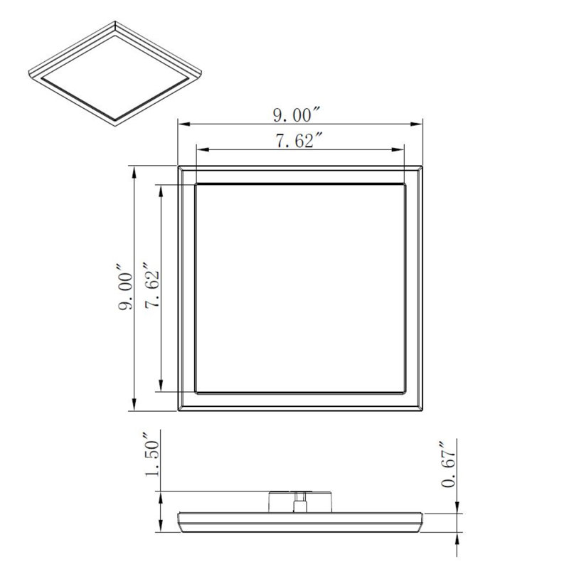 Dimmable Square Flush Mount