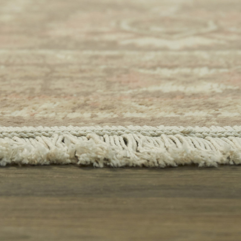 Tapis brun clair / gris recyclé Caro, Rectangle 5 pi 3 po x 7 pi