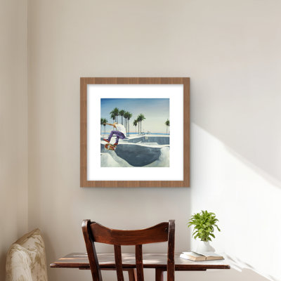 Skate Park California - Gray Sports & Games Framed Print