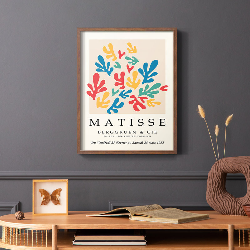 Matisse CCCXLV Framed Print - Solid Wood, 14" H x 11" W, Brown
