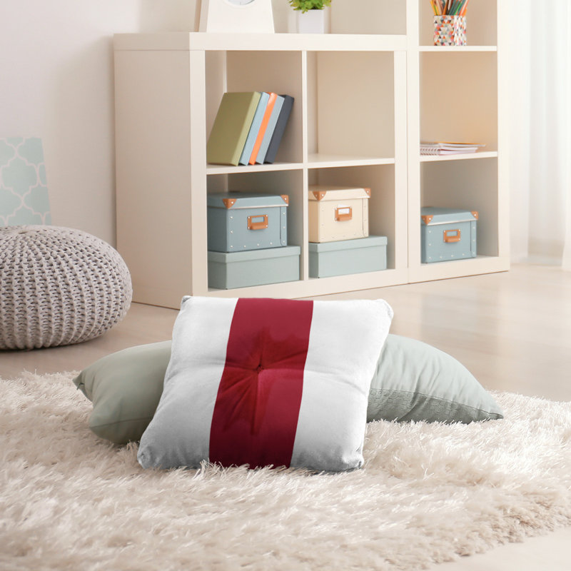  Coussin de sol touffeté, 30 po x 30 po, Blanc / bulgare