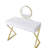 White Gold Finish Vanity Desk Mirror Jewelry Tray