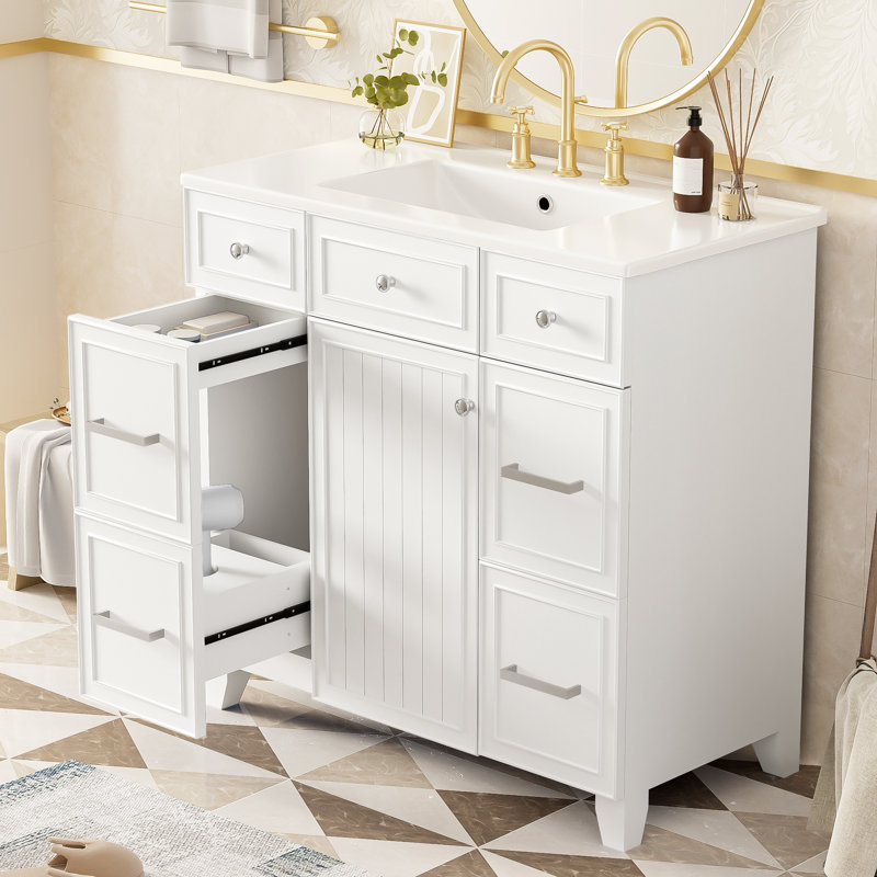 Ensemble de meuble-lavabo simple 36 po, Blanc