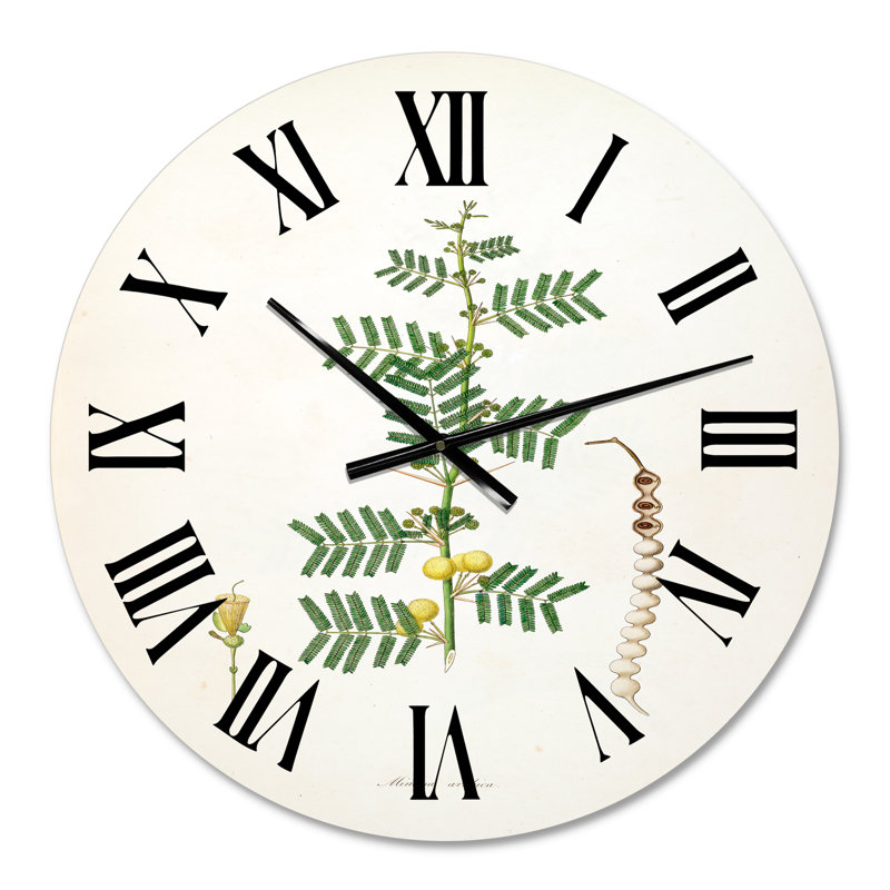 Vintage Blossoming Flower III - Farmhouse Wall Clock, Small