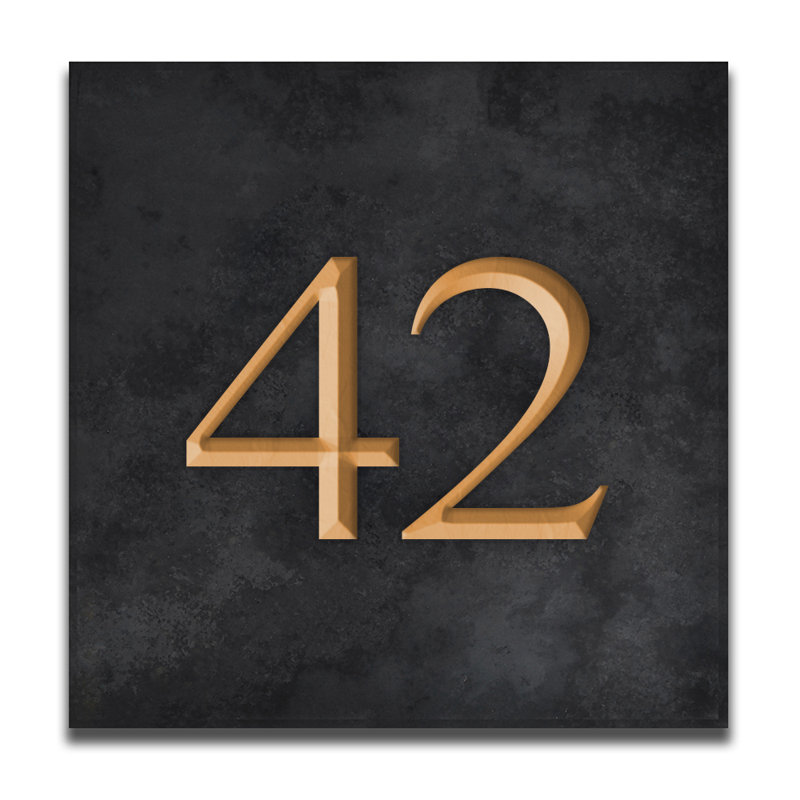 Velia 17.78cm H Stone House Number, 42, Gold