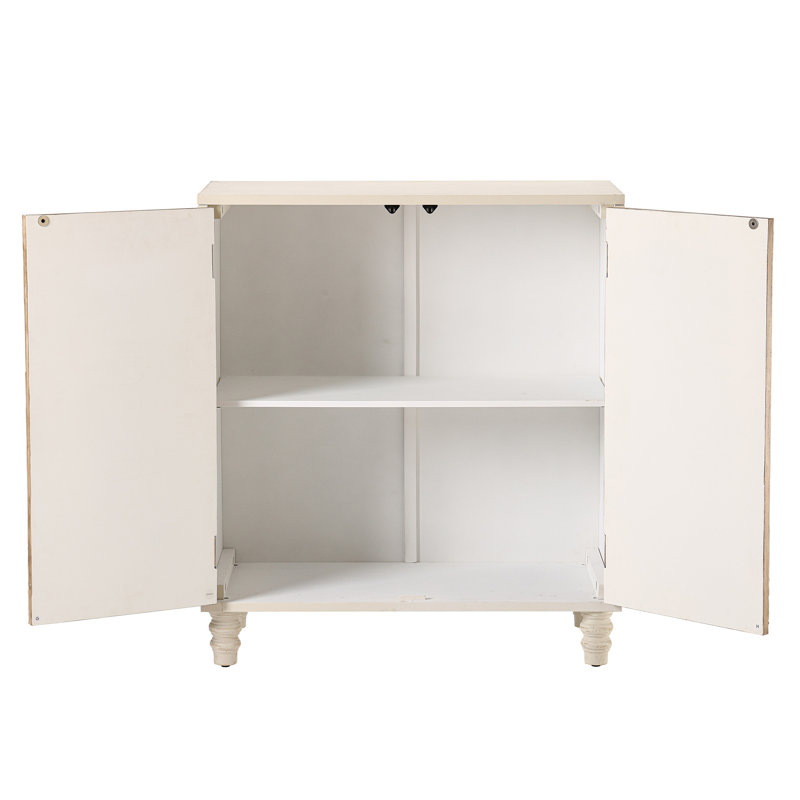 Carved 2-Door Storage Accent Cabinet