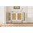 Modern Elegant 2-Door Curved Buffet Sideboard Cabinet Dining Cabinet with Adjustable Shelves | Gold Trim & Handwoven Rattan Doors | Stylish Storage for Dining Rooms & Kitchens-1708047388