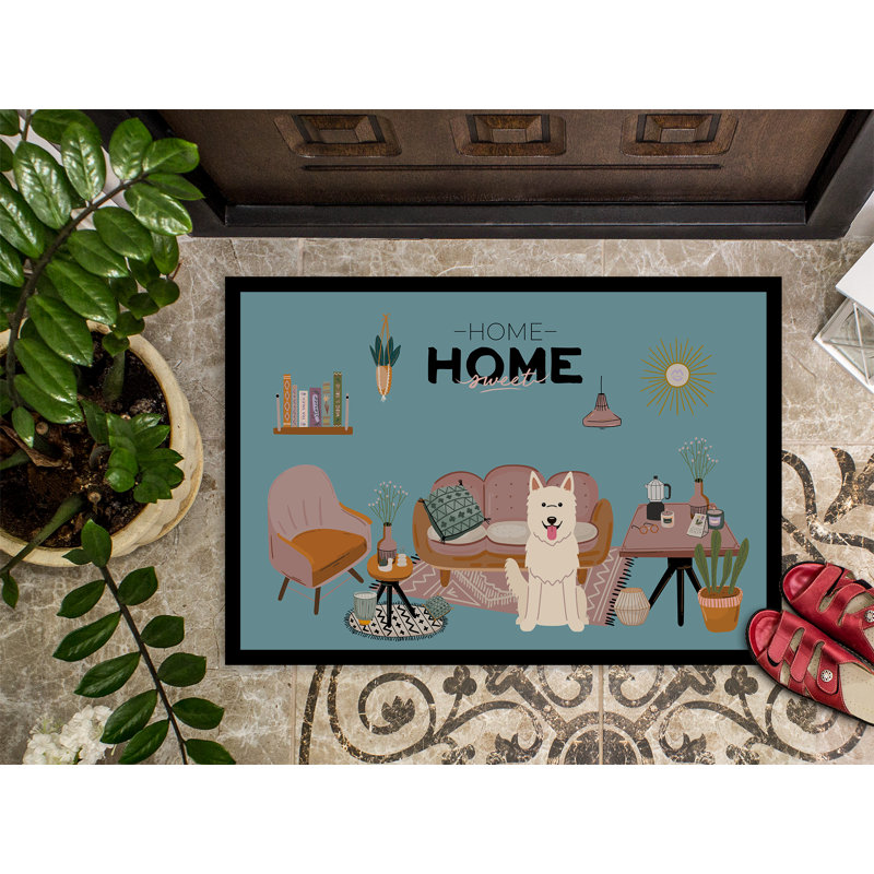 Tapis d'intérieur ou d'extérieur Gordils English Foxhound Sweet Home 24X36 CK7955JMAT, Berger allemand blanc