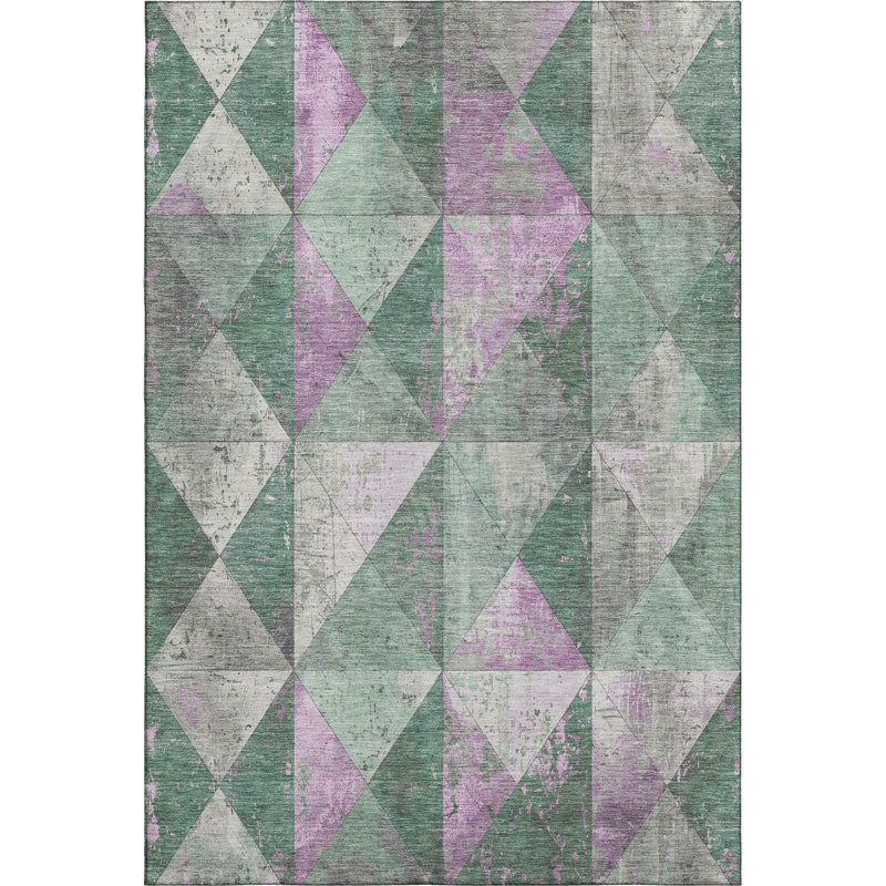 Tapis géométrique Premium lavable à la machine Meidell AMF1721, Rectangle 9 pi x 12 pi