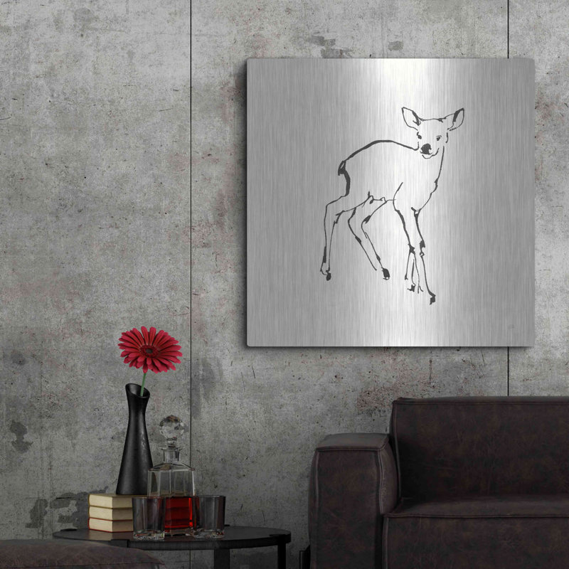 «Line Fawn» par Chris Paschke sur métal, H 36 po x l 36 po
