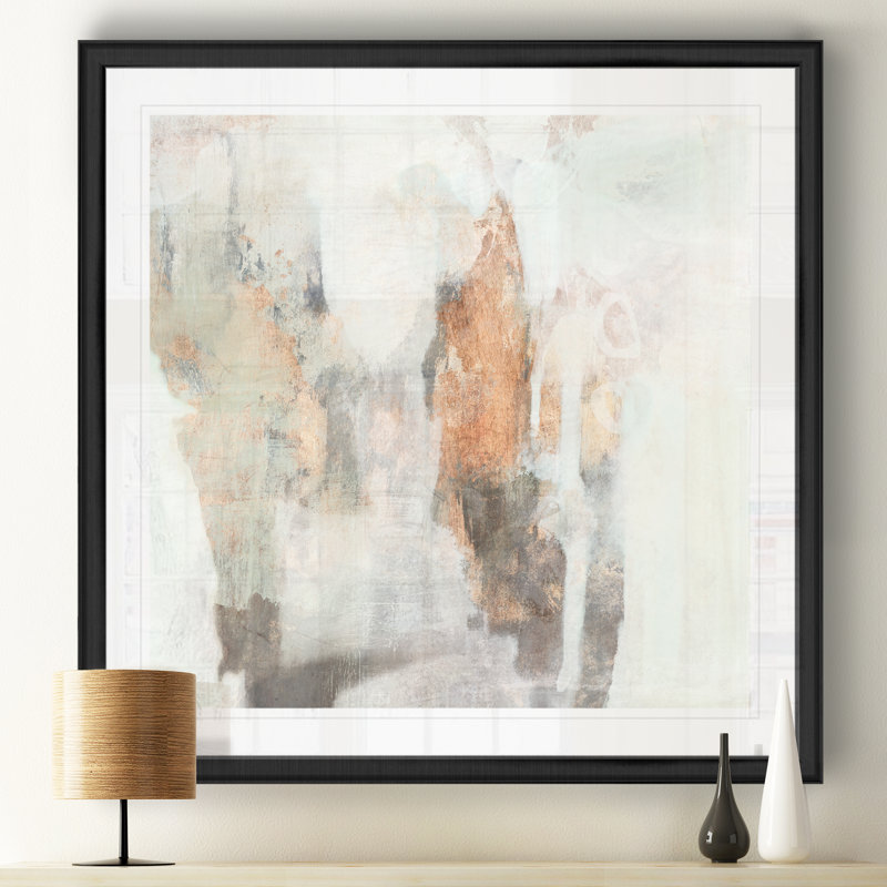 «Burnish Mint II», peinture sur toile, Cadre noir, H 17,5 po x l 17,5 po x P 1,5 po