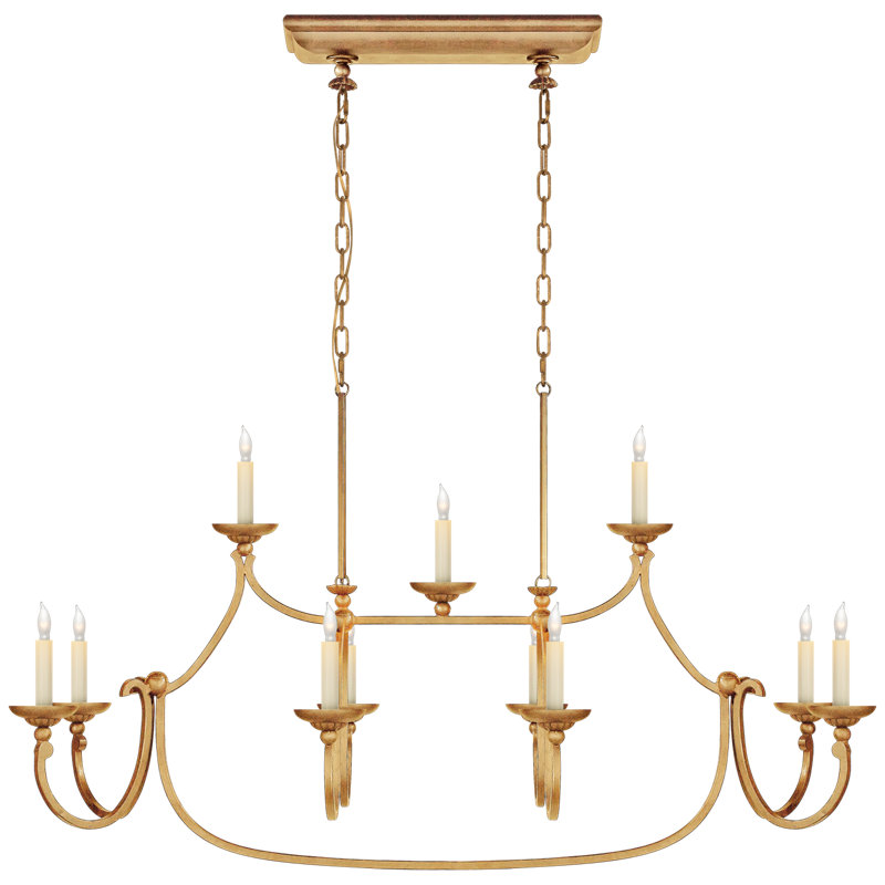 Chapman & Myers Flemish Large Linear Pendant, Golded Iron