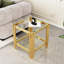 Table de bout en verre trempé doré avec structure en acier inoxydable, plus de rangement et facile à installer