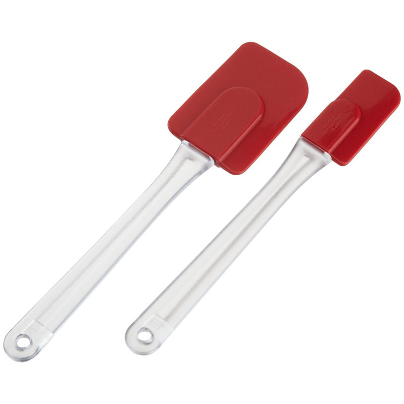 Red and White Silicone Spatula Set with Acrylic Handles