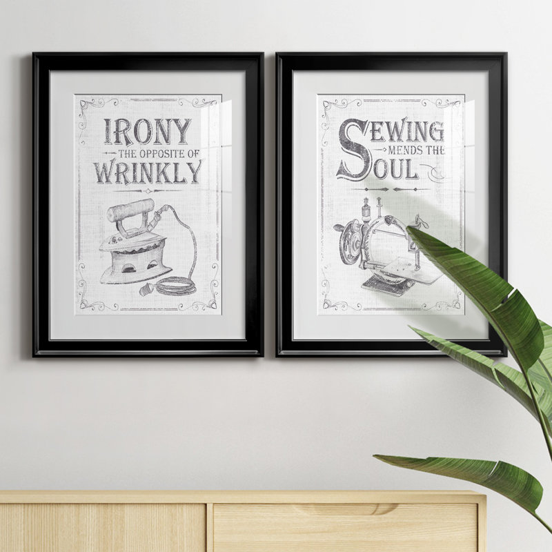 " Laundry Today II " 2 - Pieces, 24.5" H x 18.5" W x 1.25" D, Black Framed