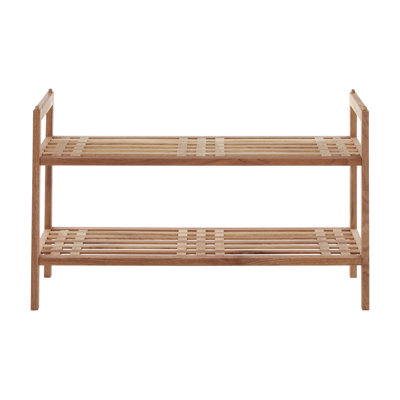 12 Pair Stackable Solid Wood Shoe Rack