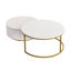 Table basse ronde emboîtable cannelée avec tiroir en or de 27,6 po seulement La table, sans chaises.-118511223