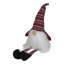 Gnome de Noël 23 po à rayures rouges et grises avec pattes suspendues
