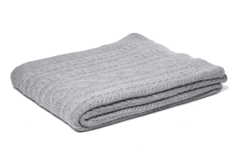 Howard Cable Alpaca Throw, Gray