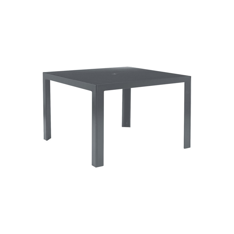 Table de salle à manger en aluminium, l 36 po x L 36 po x H 29,25 po, Graphite